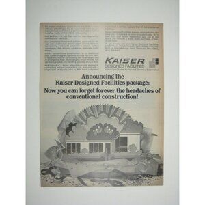 Vintage Kaiser Designed Facilities Advertisement Architectural Print 1970s